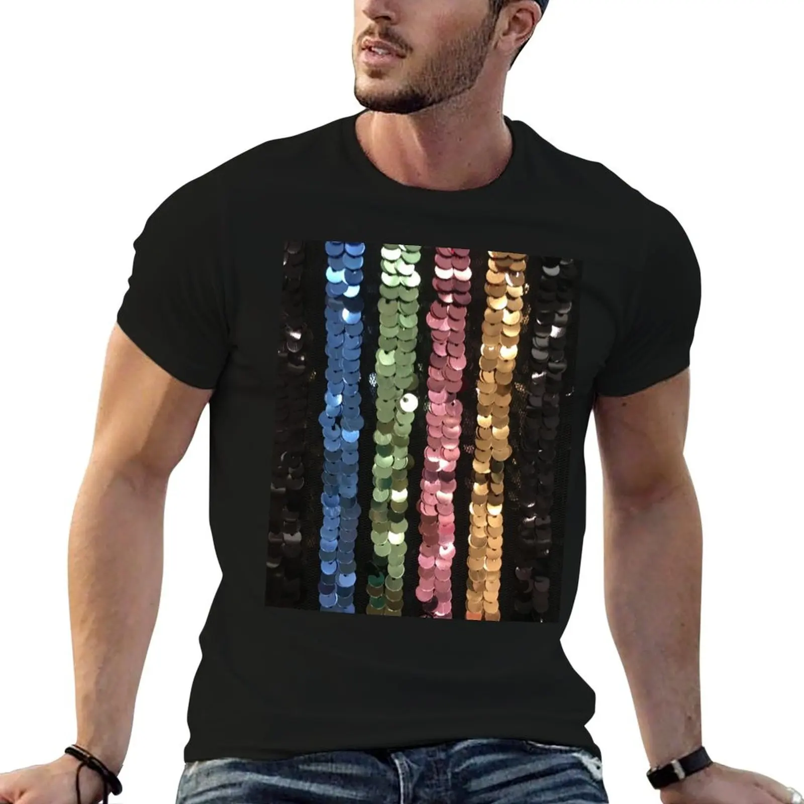 Sequin Delight T-Shirt summer tops quick-drying T-shirt men