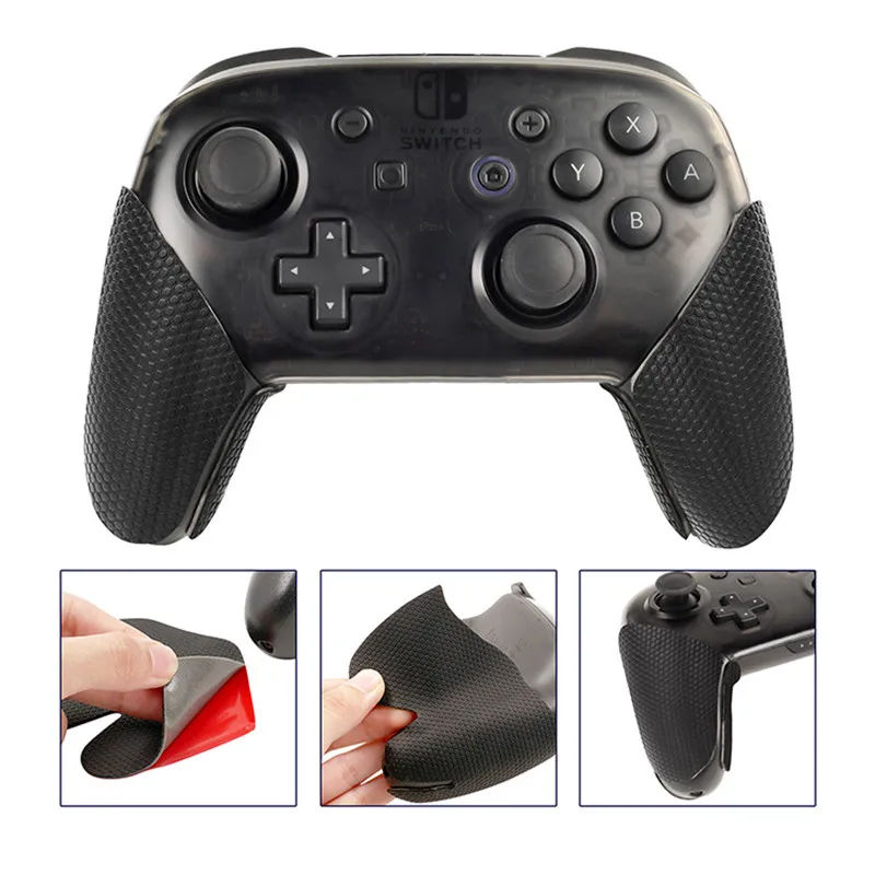 Para Nintendo Switch Pro NS Pro controlador de goma texturizada antideslizante absorbente de sudor pegatina cubierta empuñaduras de rendimiento