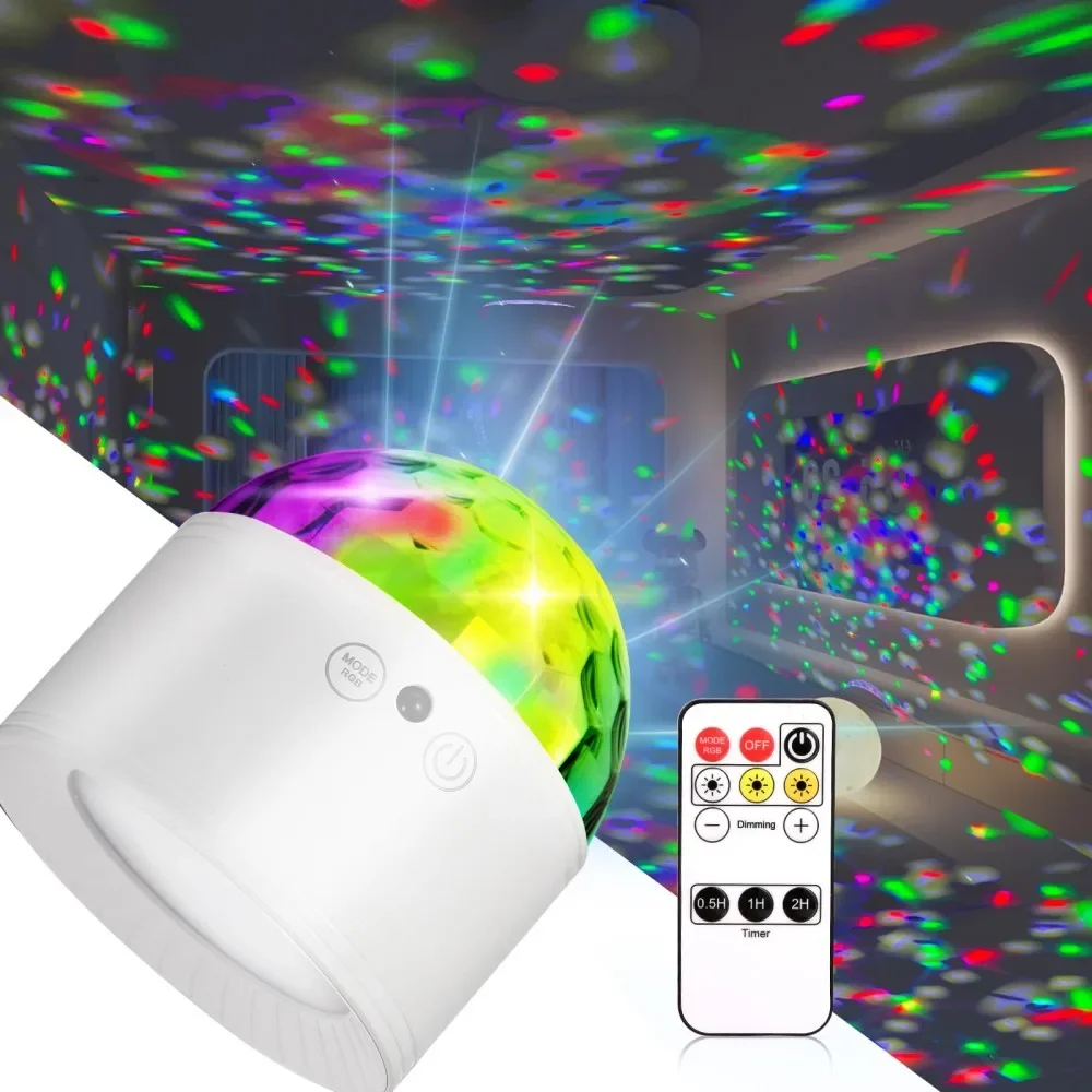 

Атмосфера Ночник Регулируемый светодиодный настенный светильник с дистанционным управлением Красочная проекционная лампа Вечеринка Бар Рождественская вечеринка Свет