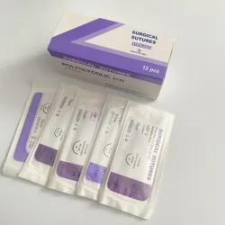 ด้ายเย็บสัตว์ดูดซับได้พร้อมวัสดุเข็ม PGA สําหรับการผ่าตัดสุนัขและแมว โรงพยาบาลสัตว์เลี้ยงสัตวแพทย์ดูดซับได้สาม