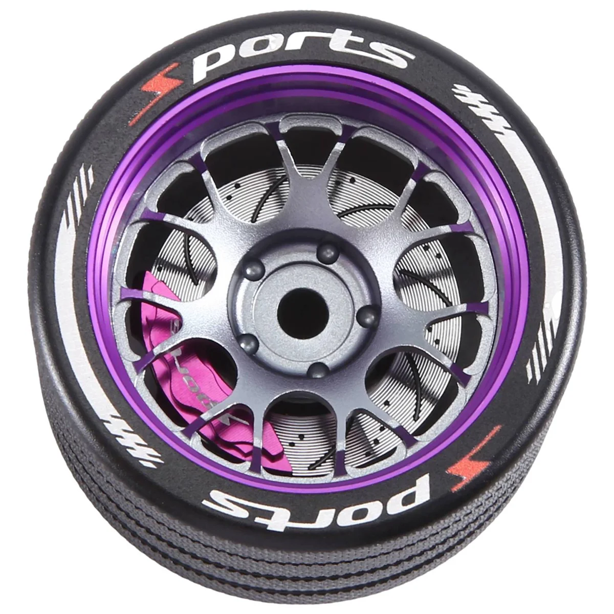 RC Hand Wheel with Brake Disc Brake Caliper for SANWA MT4/FUTABA 4PX /Flysky NB4 /KO EX Next /WFLY X9 Transmitter Purple