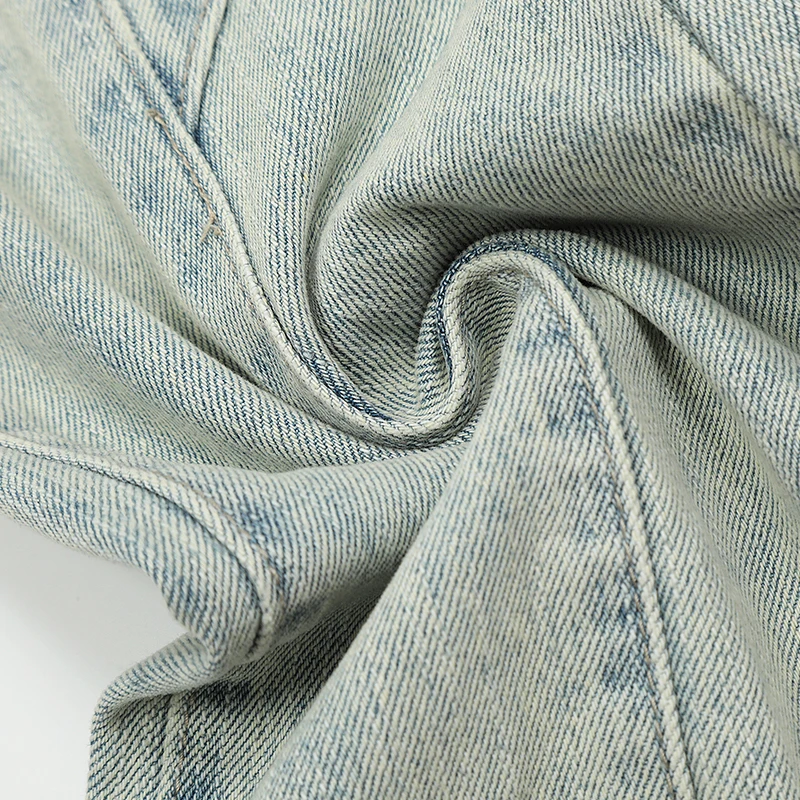 UPRAKF Spliced JeansBlack Streetwear Blue Denim Pants Casual Fashion Trousers Washed Harajuku Pocket