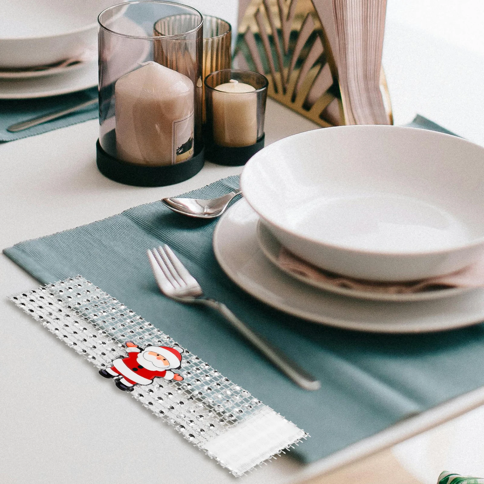 

12 шт., рождественские кольца для салфеток, пряжки для салфеток премиум-класса, серебристый, золотой, красный, праздничный держатель для обеденного стола, украшение для праздничной вечеринки