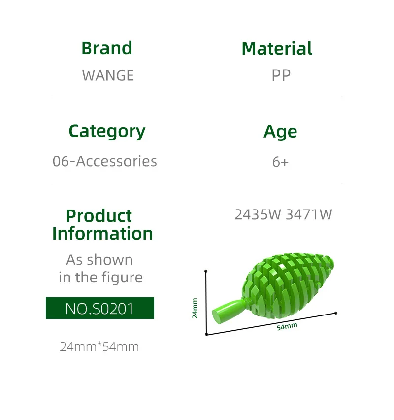 Wange 60 Pz/lotto 2435W 3471W Piccolo Albero Building Block Moc Colore Pianta Accessori Compatibile con Il Mattone ChildrenToy confezione regalo