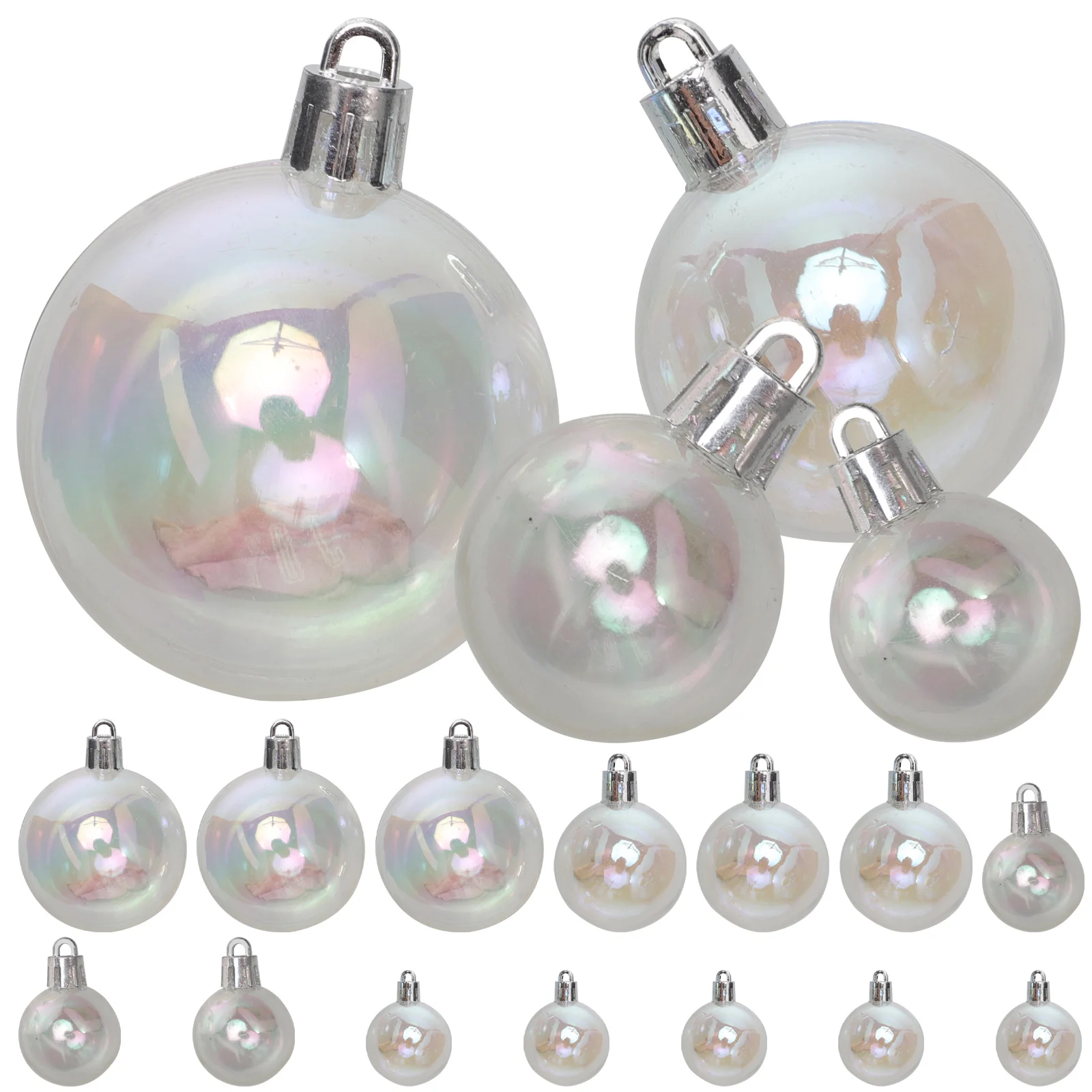 3/4/5/6cm Christmas Transparent Ball Plastic Bauble Xmas Tree Hanging Ornaments New Year Party Decoration