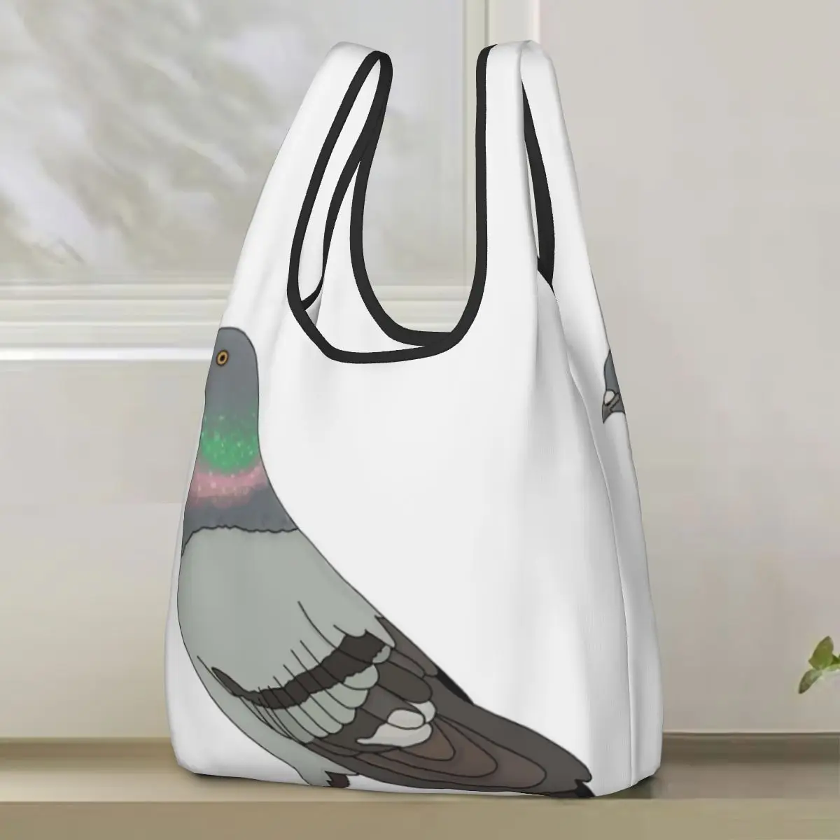 

Pigeon Walk 2020, сумка для покупок с черным фоном, портативные сумки-тоут, многоразовая сумка-шоппер на плечо, продуктовая сумка