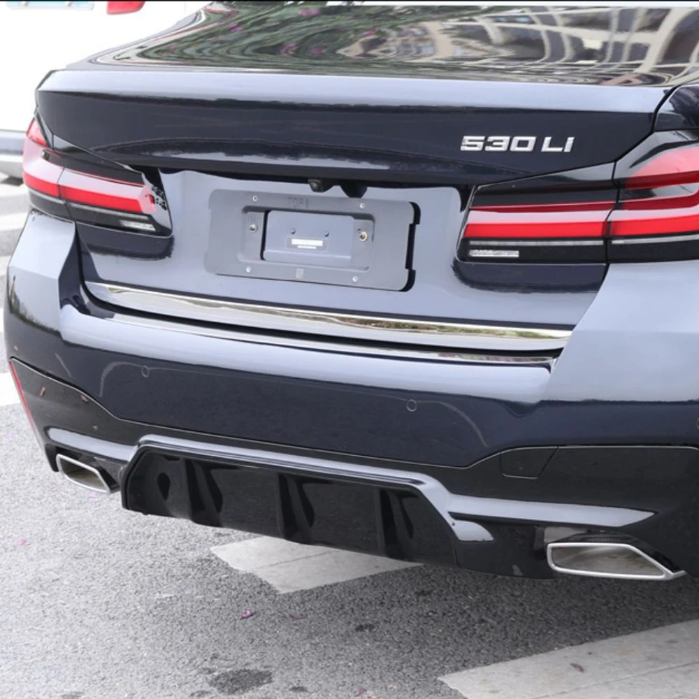 Black Carbon Fiber Look Rear Bumper Spoiler Diffuser for BMW 5 Series G30 G31 2017 - 2023 M Sport 520i 520e 530i 530e 540i M550i
