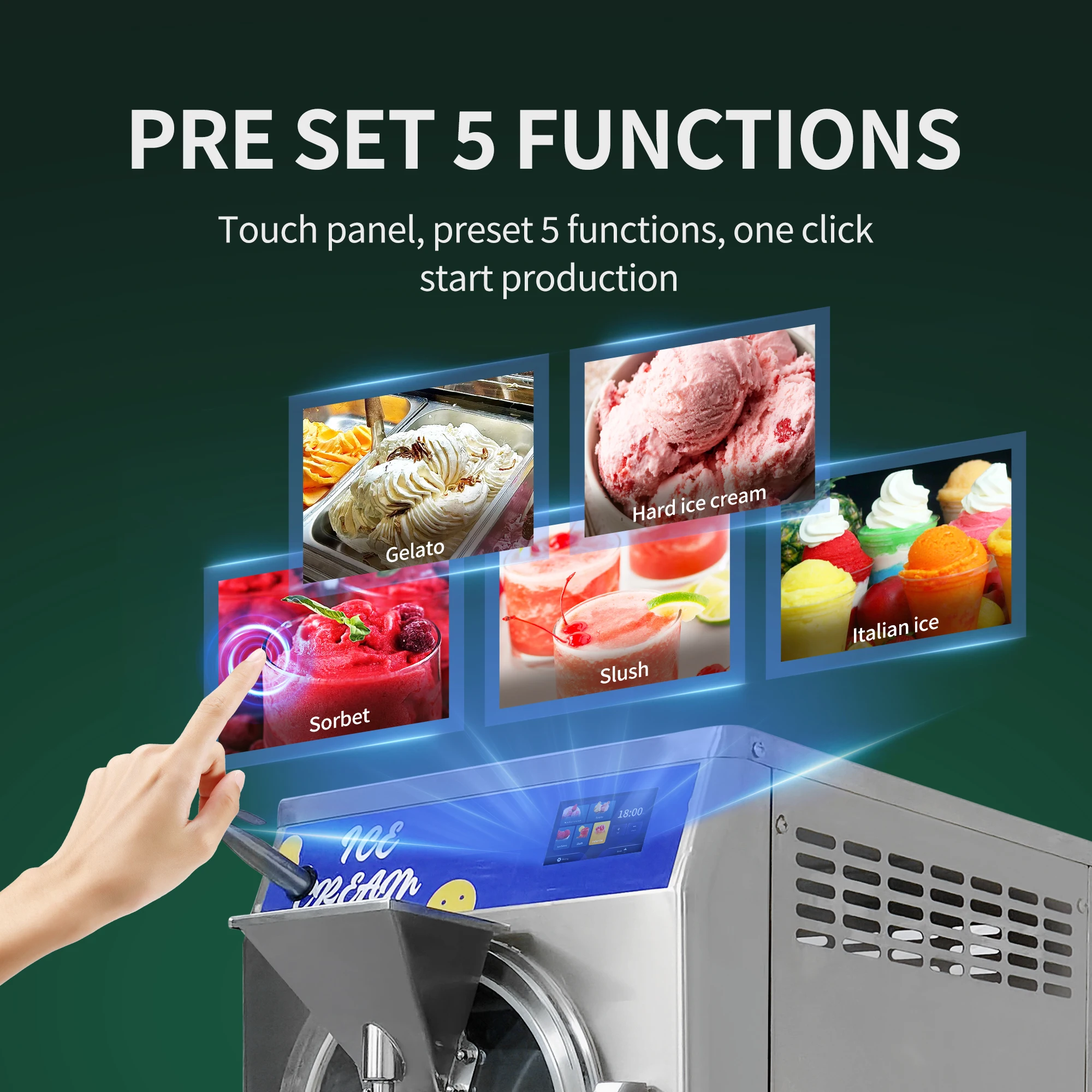 

TULX Equipped With Faucet 48L/H Ice Creaam Making Machine Price Automatic Commercial Hard Ice Cream Maker Machine