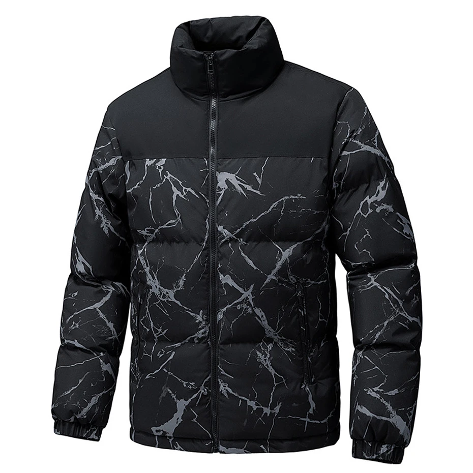 Winter Parkas Men Thick Padded Jacket Coat Fashion Casual Patchwork Parkas Male Outerwear Outdoor