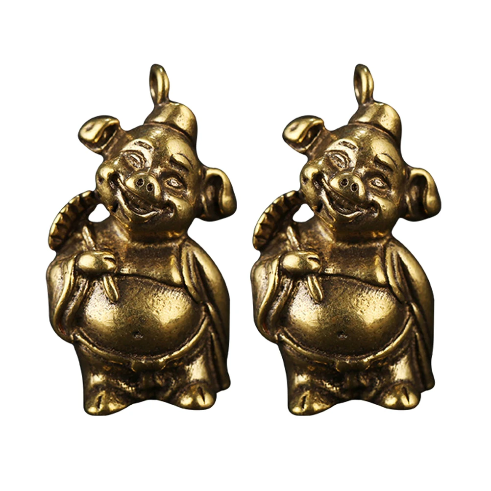 

2pcs Pendant Vintage Fashion Keyring Decor Gift Idea Brass DIY Material Jewelry Craft Project Accessories