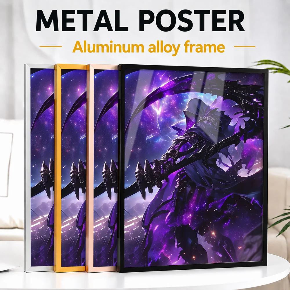 Dark Grim Reaper Metal Poster With Aluminum Alloy Frame Personalized Photo Epic Style Wall Art For Bedroom Ideal Birthday Gift