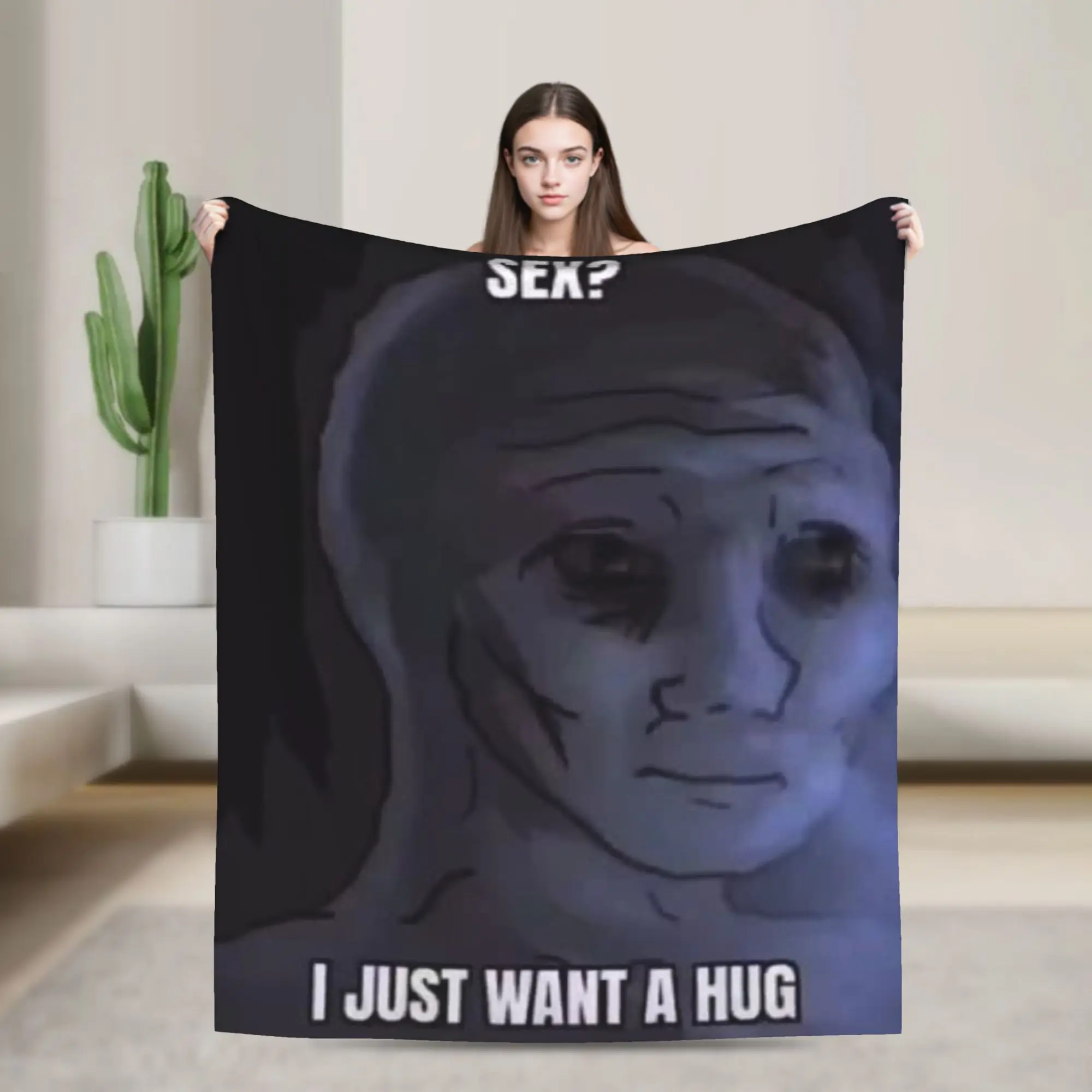 Wojak Meme رمي بطانية للأريكة لينة مريحة بطانية قطيفة 50x60 بوصة أحجام متعددة المفارش لجميع المواسم #1