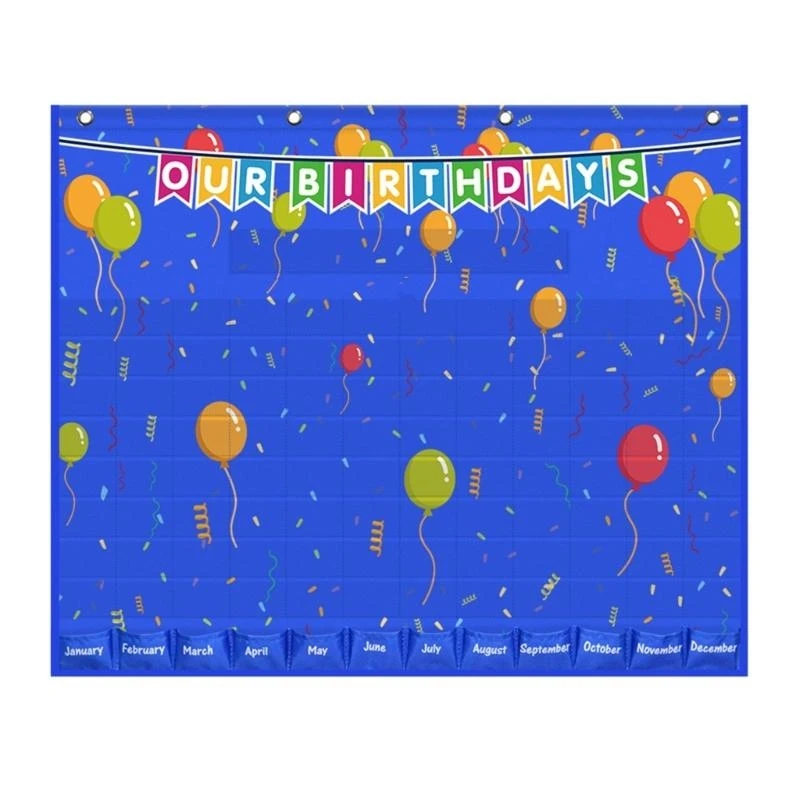  Happy Birthday Pocket Chart Classroom Pocket Chart with 90 Cards for Preschool Kindergarten Classroom