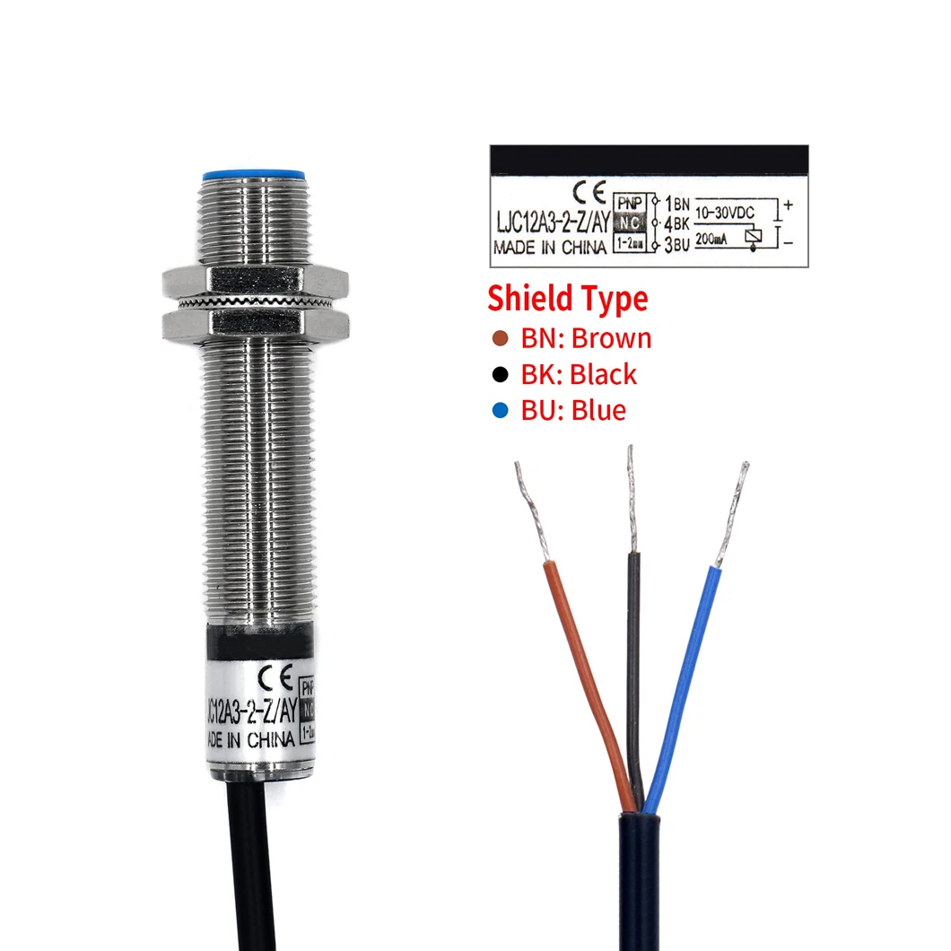 LJC12A3-2 M12 Mini Proximity Sensor Switch 2mm Sensing Distance Capactive Approach Sensor Switch DC6-36V/AC110-220V 200mA