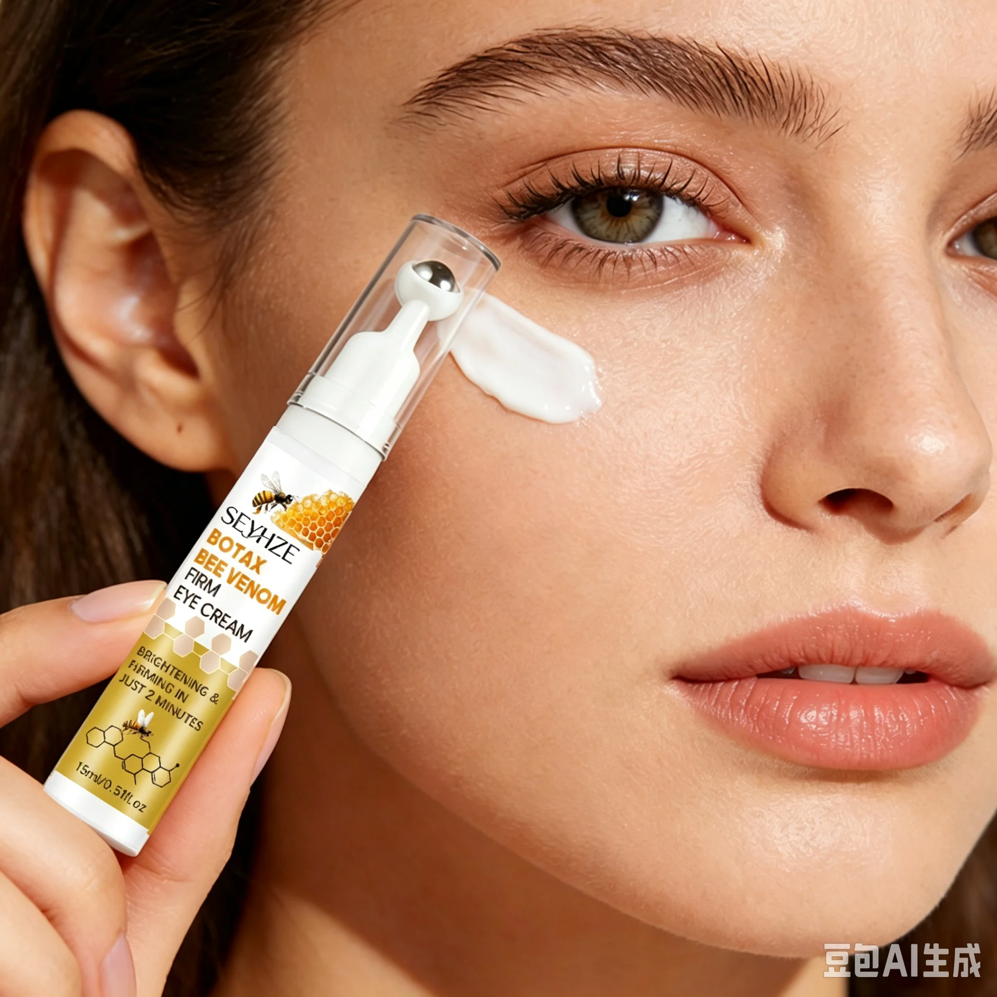 Aihuf Bee Toxin Eye Cream 15ml Instant Moisturizing Anti-Aging Deeply Nourishing Smooth Dry Skin Bag under Eye Treatment Dark Ci