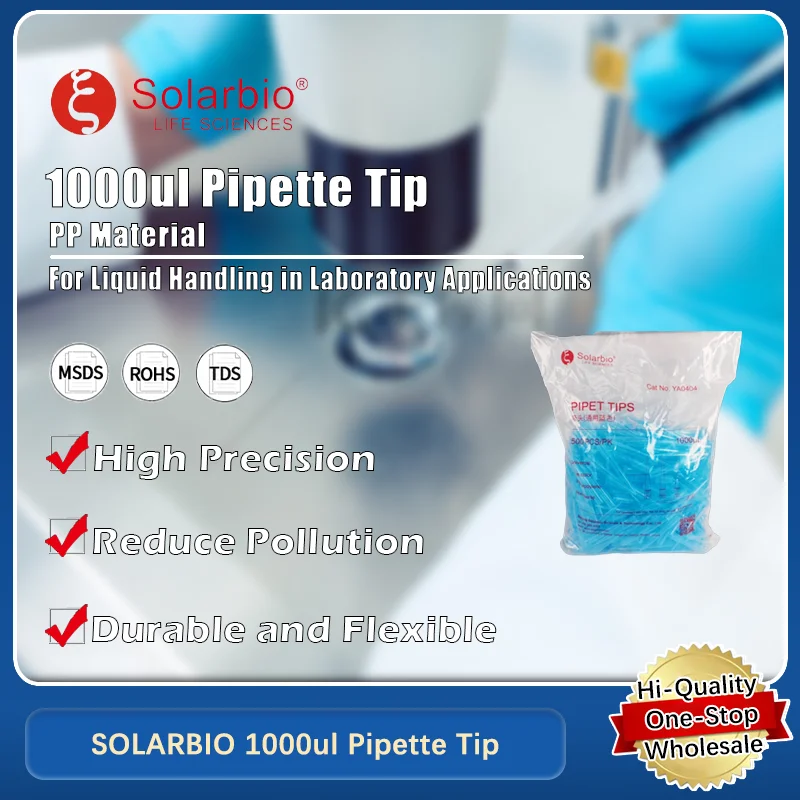 

SOLARBIO 1000ul Pipette Tip for Most Pipettes, Compatible with Laboratory Applications Original Product