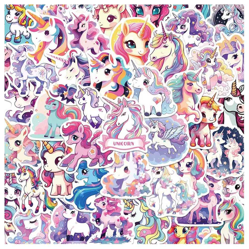 

10/30/50Pcs Cartoon Cute Rainbow Unicorn Stickers Colorful Decals for Girls DIY Skateboard Notebook Phone Laptop Sticker Kid Toy