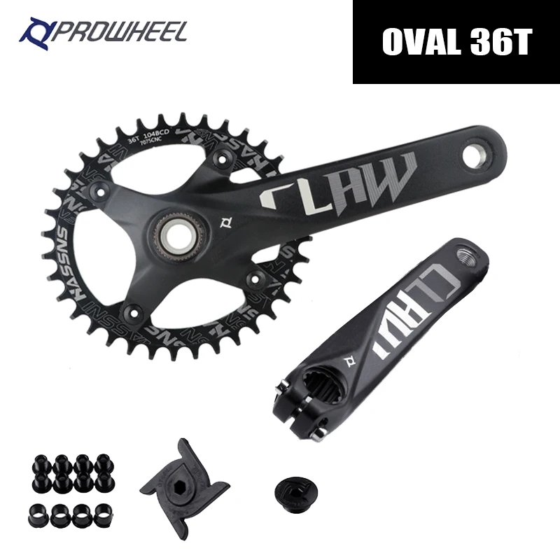 PROWHEEL Crankset Mtb Hollowtech Crank Arms For Bicycle Integrated Double Crank Mountain Bike Connecting Rods 104 Bcd 32/34/36T