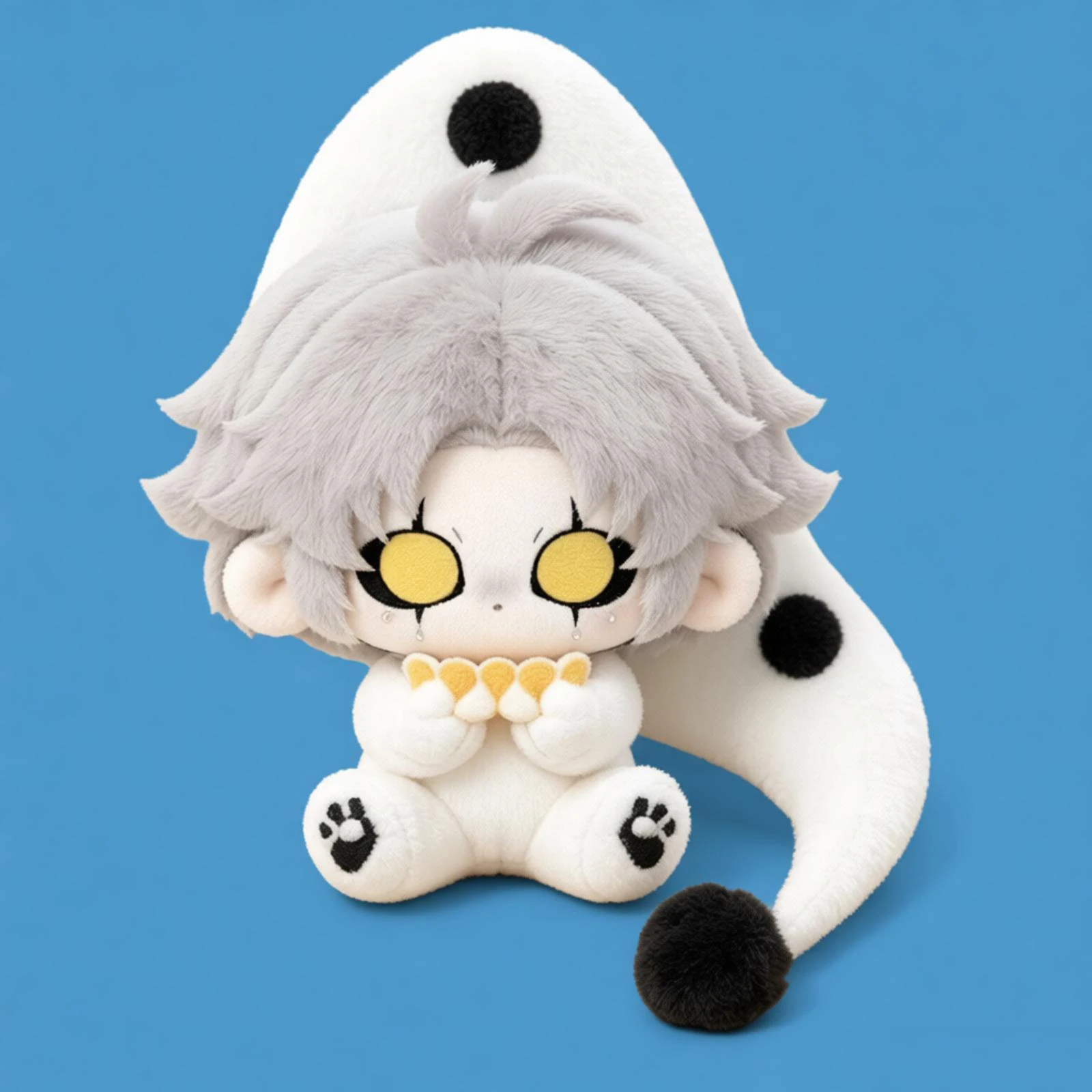 

10cm Cute Pierrot Plushie Stuffed Doll Freak Pierrot Dress Up Decorative Backpack Pandents Keychain Doll Plush Toys Xmas Gifts