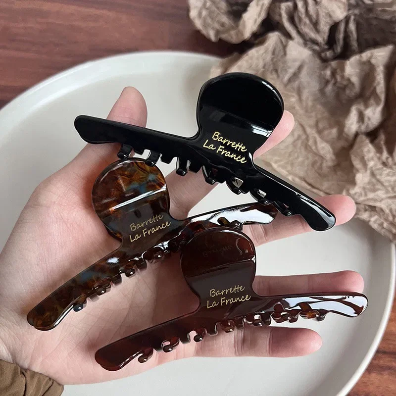 Kobiety octan Leopard spinki do włosów pazury do włosów eleganckie Barrettes krab spinki do włosów klipsy do stylizacji dziewczyny Lady nakrycia głowy akcesoria do włosów