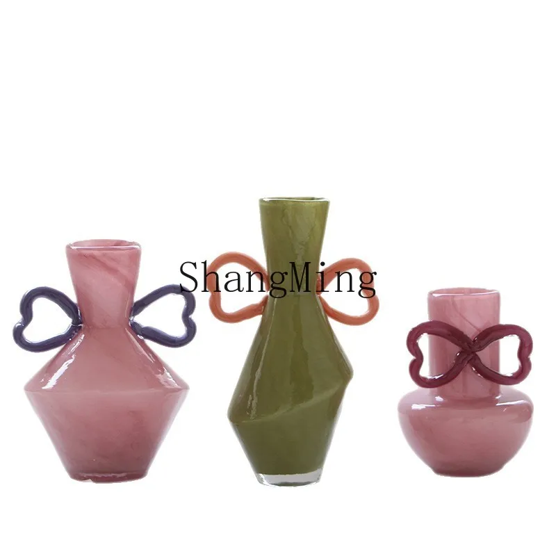 

DSA creative handmade vase glass vase ornament desktop green plant hydroponic glass flower ware handicraft