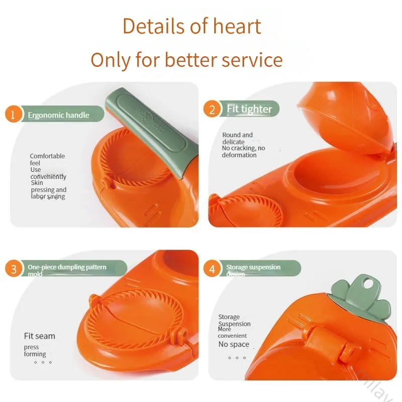 2 in 1 Manual Dumpling Mold  Pressure Packaging Machine Dumpling Machine Kitchen Baking Accessories