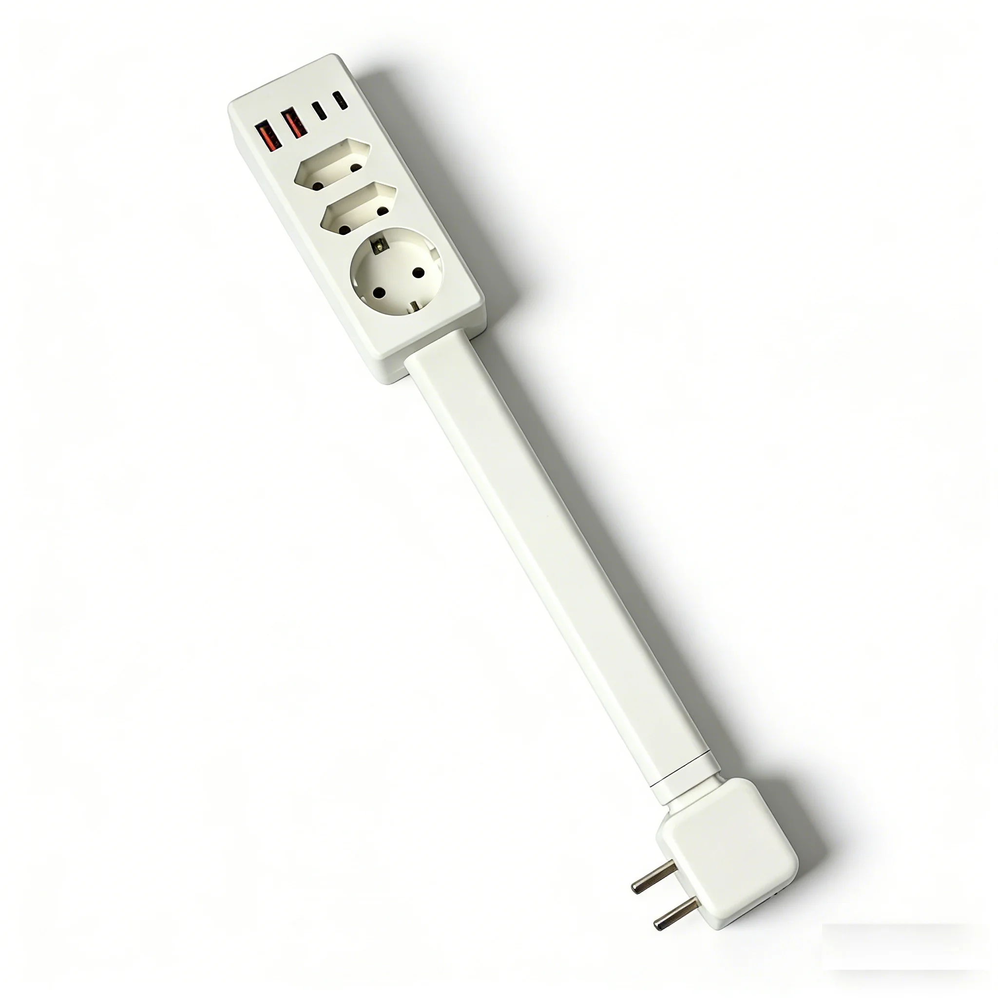 

47-67cm Power Outlet Extender Retractable Socket with USB-AUSB-C Port and 3 AC Sockets EU Plug Supports 20W Fast Charging
