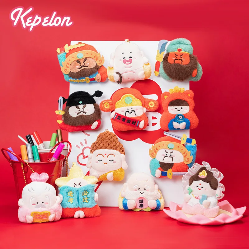 Kepelon Original Immortal Help Me Series Mystery Box Plush Toys Magnetic Refrigerator Sticker Blind Bag Mammon Guanyin Pendant