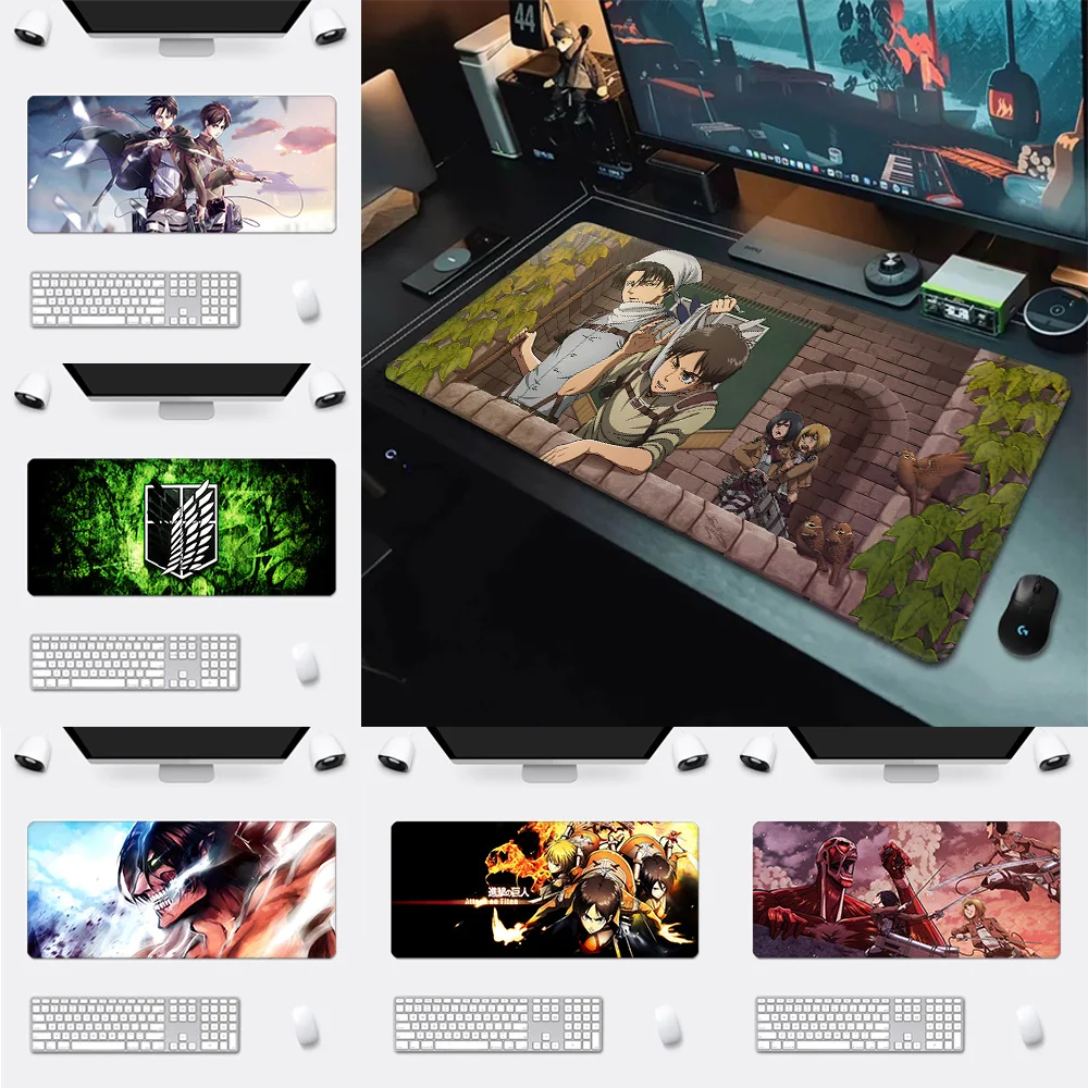 

Attack On Titan Mousepad HD Printing Computer Gamers Locking Edge Non-slip Mouse Pad XXL90x40cm Keyboard PC Desk Pad