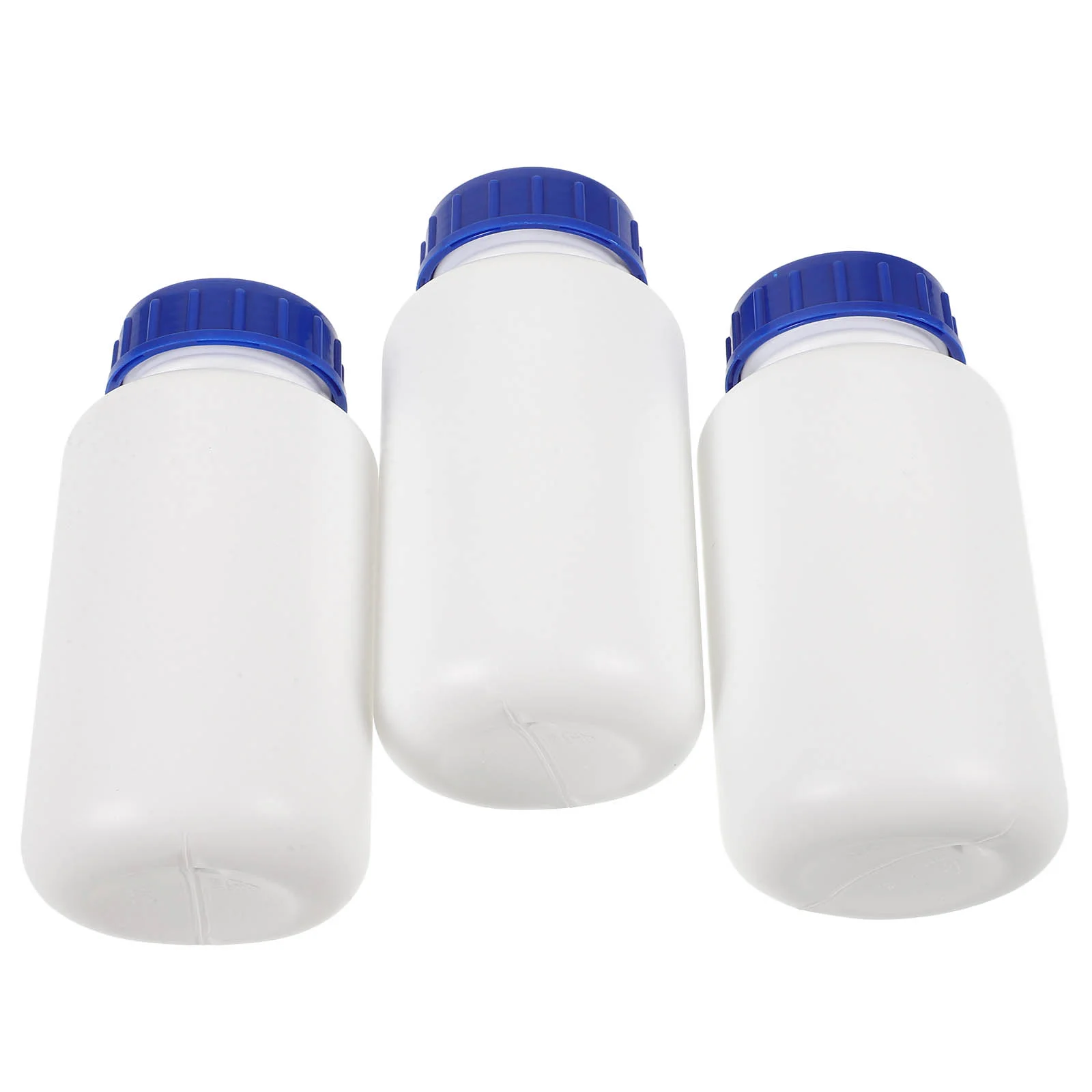 

3 Pcs Chemical Round Bottle Small Bottles Empty Reagent for Refillable Sample Laboratory White with Cap