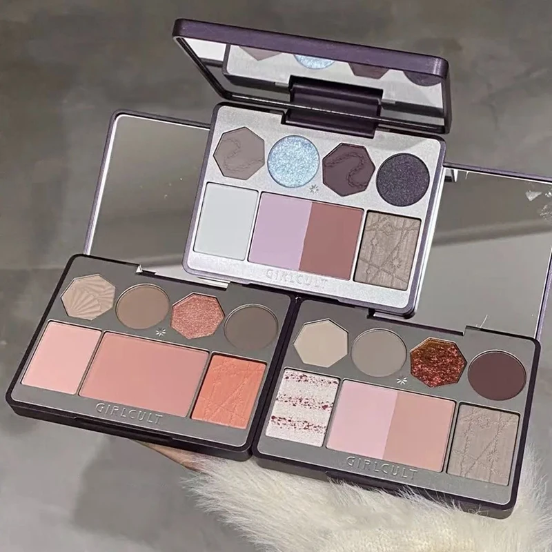 Girlcult All-in-One Multifunktionale Gesichtskontur-Palette Rouge Highlighter Kontur- & Bronzer-Puder & -Creme für Makelloser Glanz