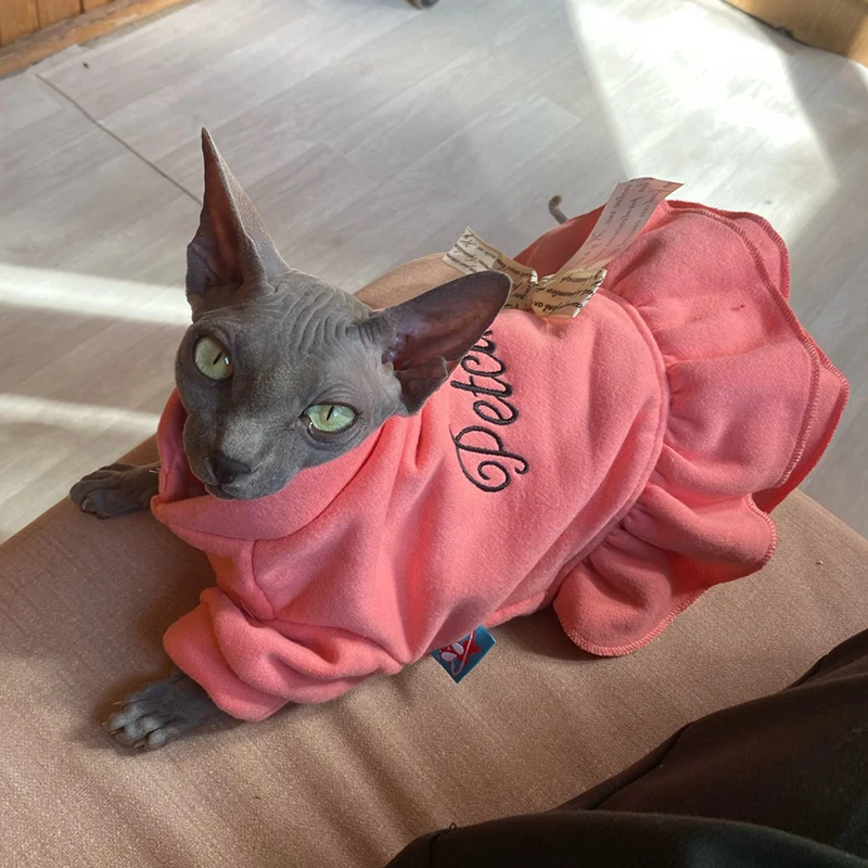 Classics Cat Puppy Dresses Autumn Winter Pet Clothes for Small Dogs Cats Sphynx Clothing Cute Kitten Outfits ropa para gatos