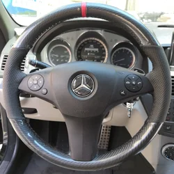 Braid Full Coverage Car Steering Wheel Cover for Mercedes Benz C ClassC180 C200 C350 C300 CLS280 300 350 500 GLK300 2008-2010