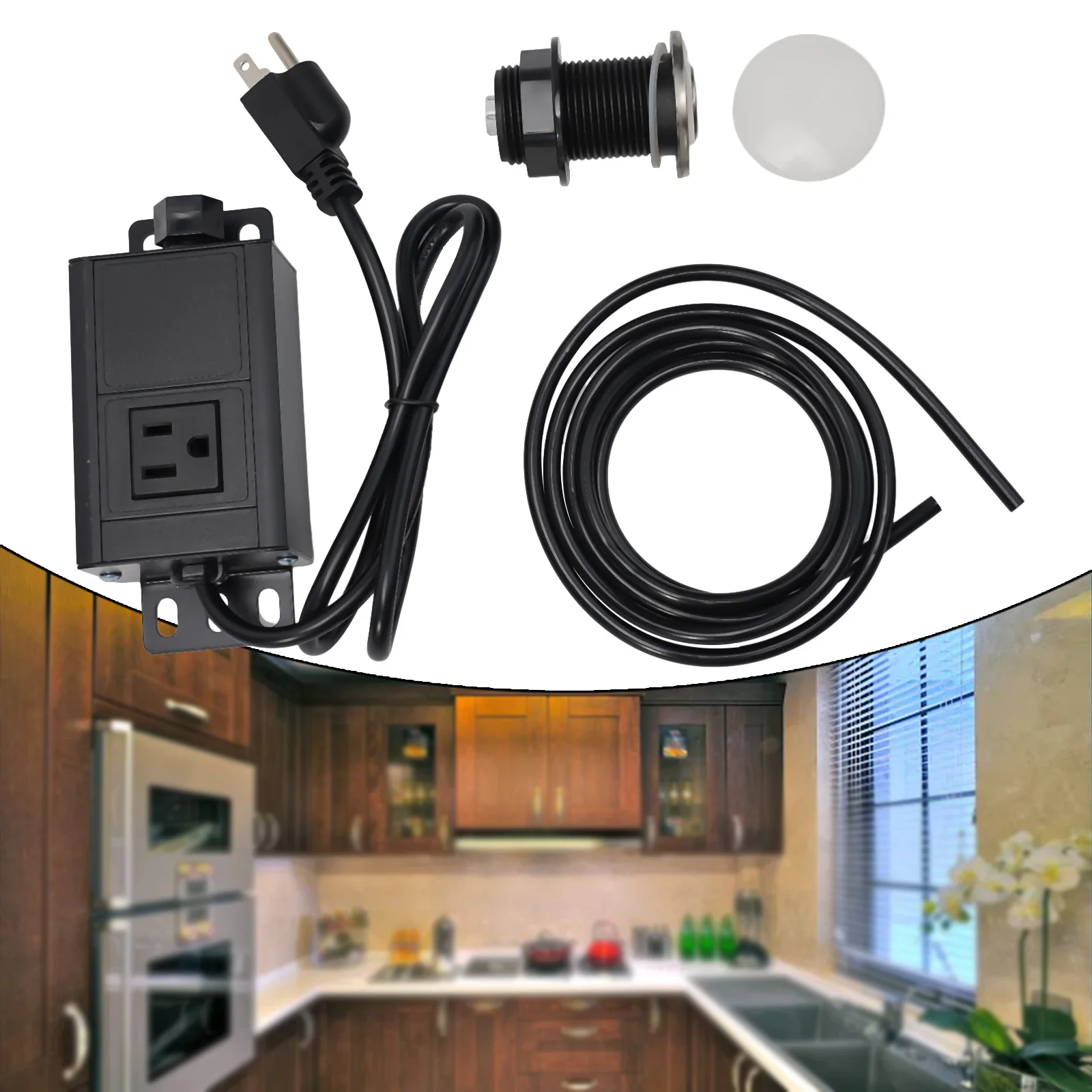 Convenient and Stylish Garbage Disposal Air Switch Kit, Single Control On/Off Button, Waterproof and Leakage Convenient