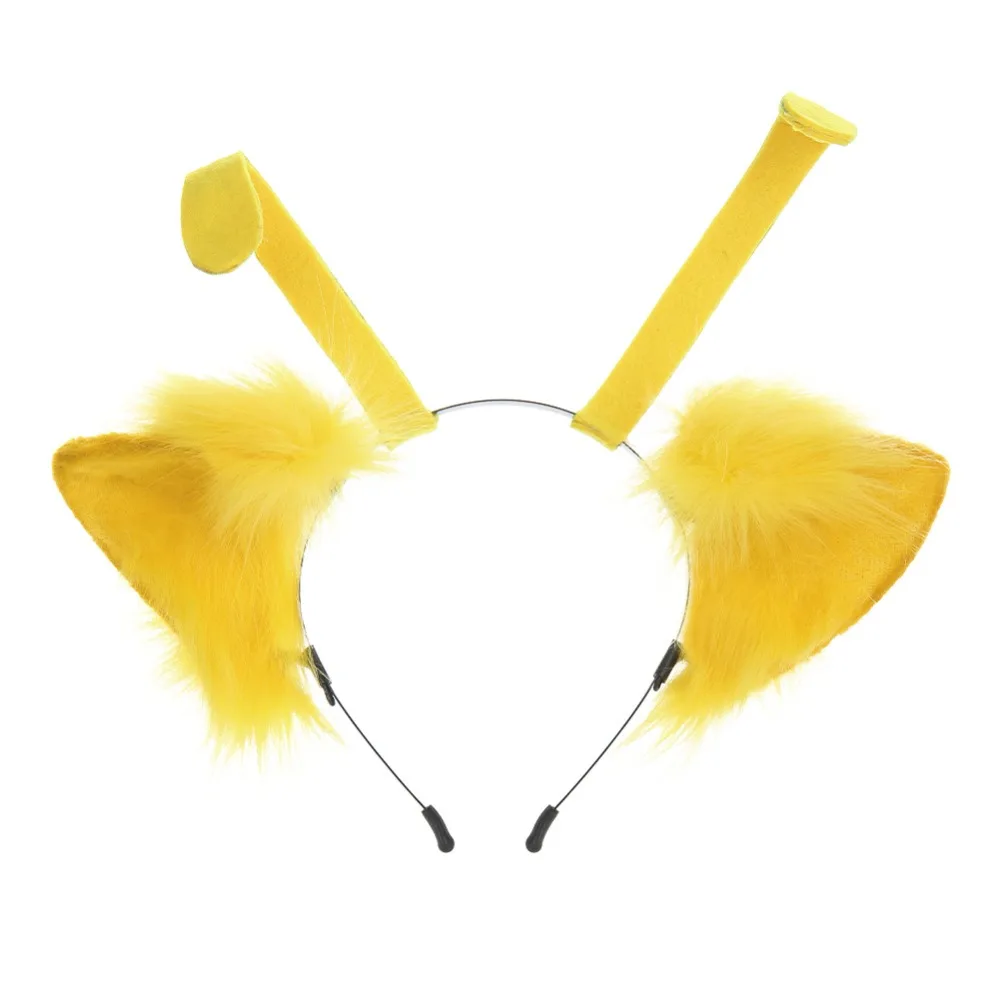 1 Pcs/set Handmade Kitten Ear Hair Hoop Headdress Pointed Ear Animal Ear Animal Tail Suit Lolita Soft Furry Cat Ears Headband