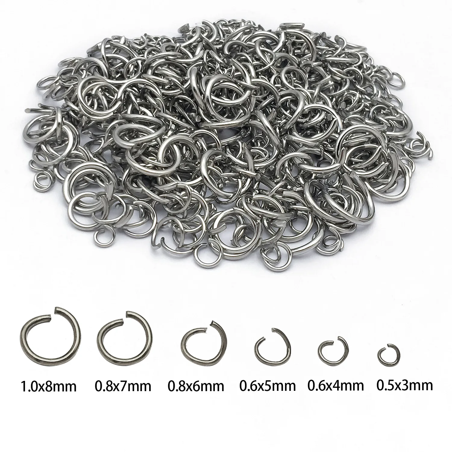2000Pcs Stainless Steel Open Jump Rings Metal Split Rings for Jewelry Making Connectors Jewelry Findings Steel Color