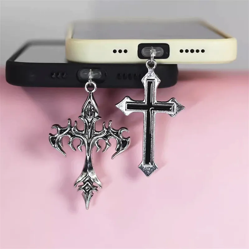 Enchufe antipolvo de aleación cruzada para teléfono móvil, protectores de puerto de carga Android tipo C para iPhone, Samsung, Huawei, accesorios