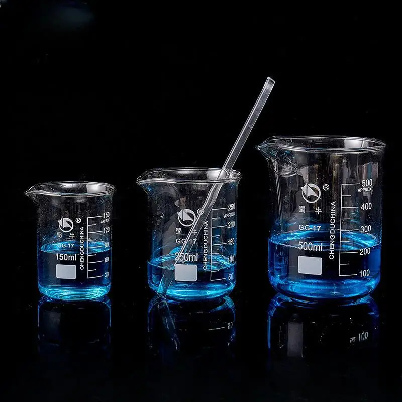 4pcs/set 5ml/10ml/25ml/50ml Glass Beaker Pyrex Beaker Lab Measuring Cup For Lab Or Kitchen Use
