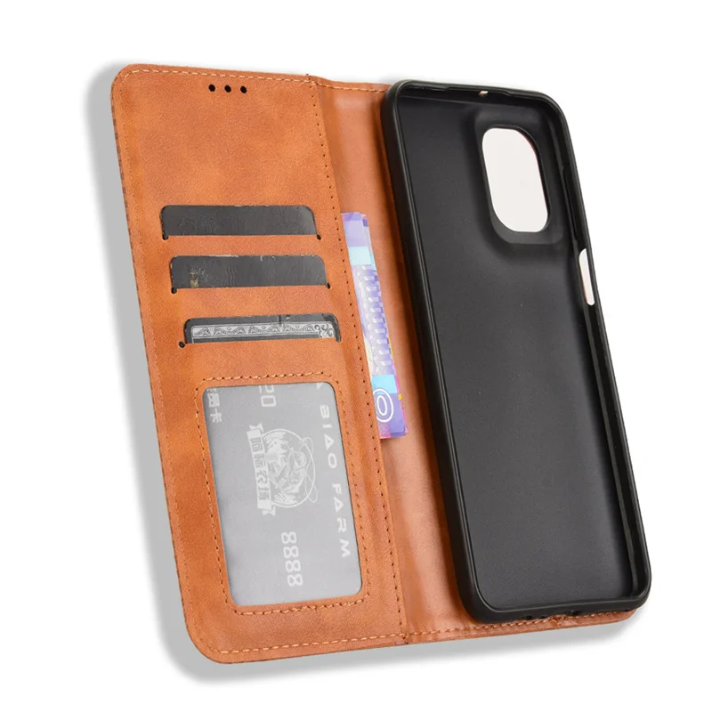 Capa de telefone de couro retrô auto-anexante, capa de carteira magnética, flip case para moto g55, 5g, 2022