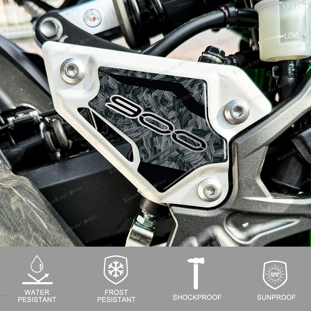 For Kawasaki Z900 Z 900 2024  Motorcycle Accessories 3D Resin Sticker Guards Heel Pad Protective Sticker view 2