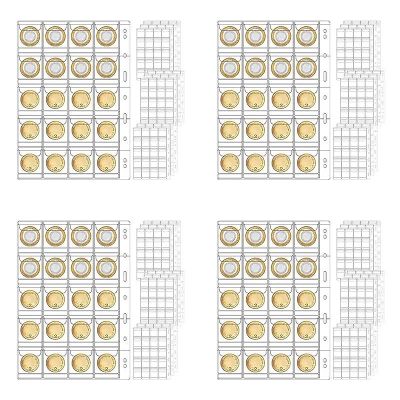 ABZS 40 Pocket Coin Collecting Pages With 9 Holes For Coin Album Collecting Sleeves For Most Coin Stamp Badges Etc