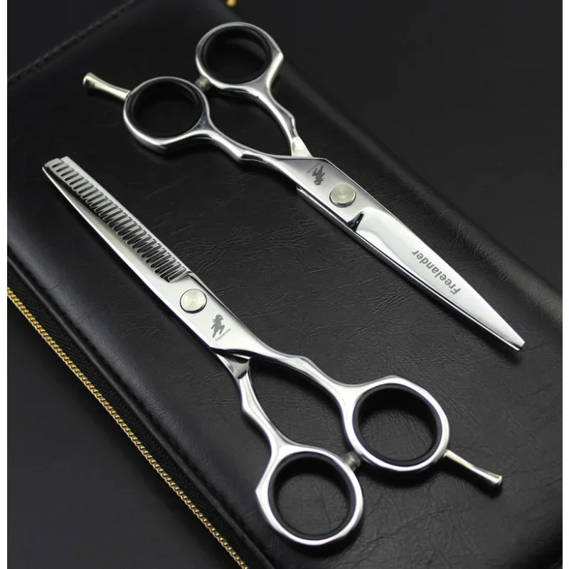 Professional Japan 4cr 6 inch Black cut hair scissors haircut sissors thinning barber hair cutting shears hairdresser scissors