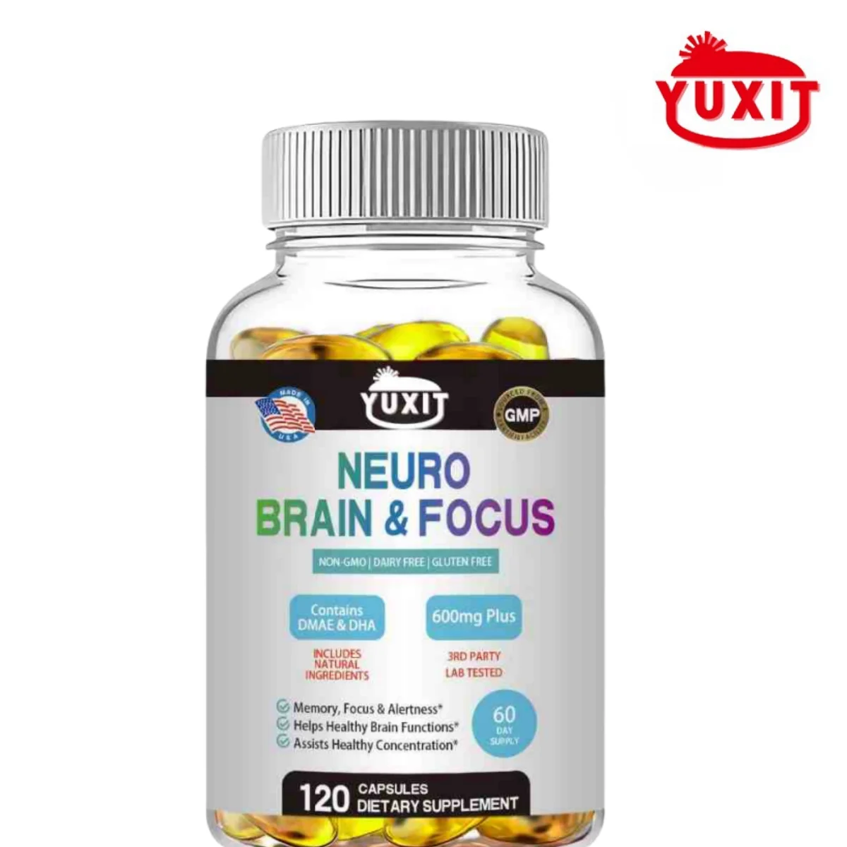 

YUXIT Brain Supplement Memory Focus Nootropic Boost Concentration Mood