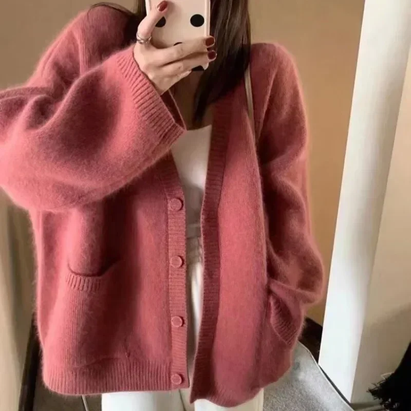 Casual Loose Basic Slim Ins Cardigan Women Autumn New Solid Color Simple Woman Cardigan Knitted Fashion Chicly Tops Women Y2k