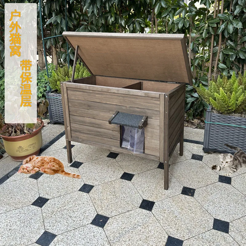 

Outdoor thermal insulation cat cage stray nest cold and warm house outdoor cat house large rain and sun protection big c