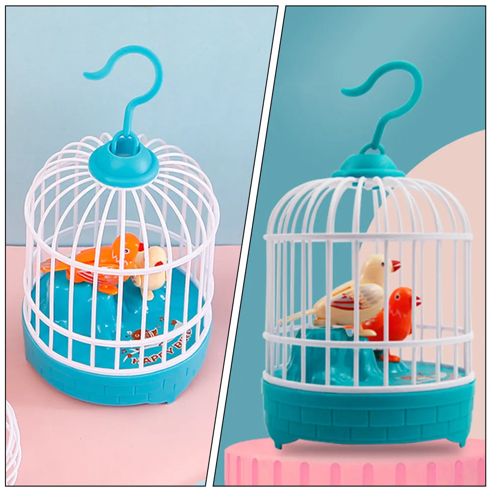 

Voice-Activated Bird Cage Simulation Lifelike Sound Induction Interactive Voice Control Bird Educational Kids Creative Singing