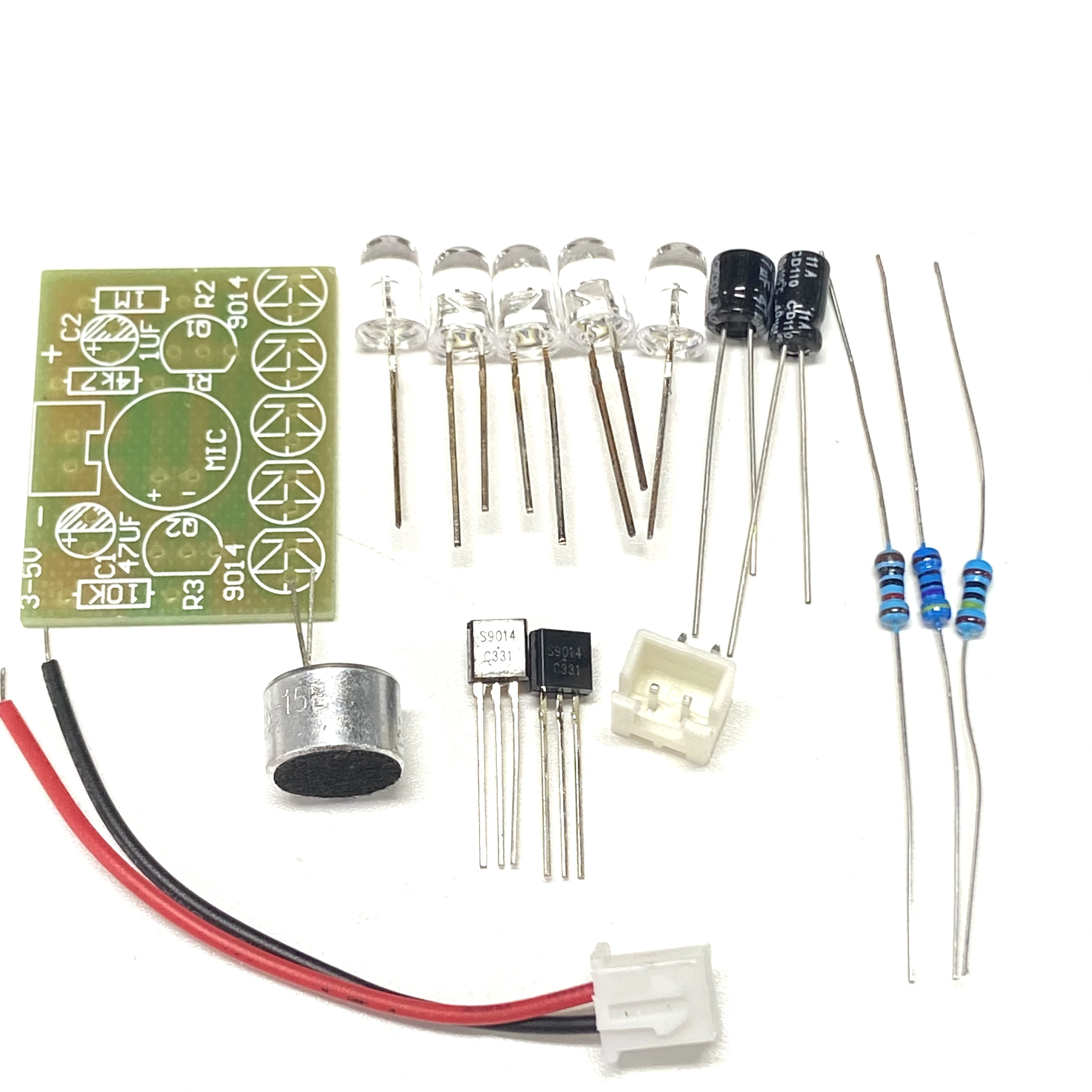 DIY kit 3V-5.5V Voice Activated Control Lamp LED Melody Light Module DIY Learning Electronic Kits PCB laboratory