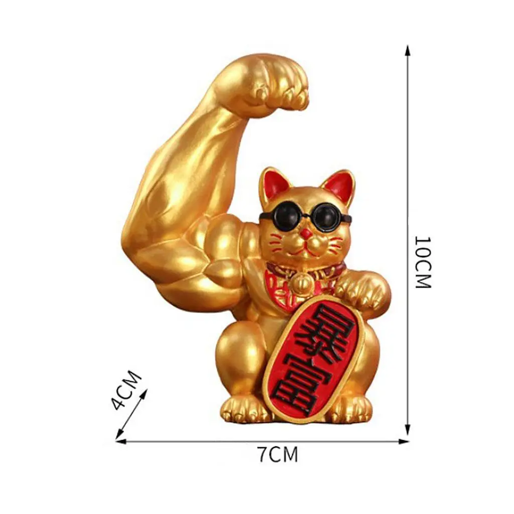 تمثال ذراع عملاق على شكل قطة محظوظة لتزيين الهدايا، زينة فنغ شوي، الحظ الصحيح