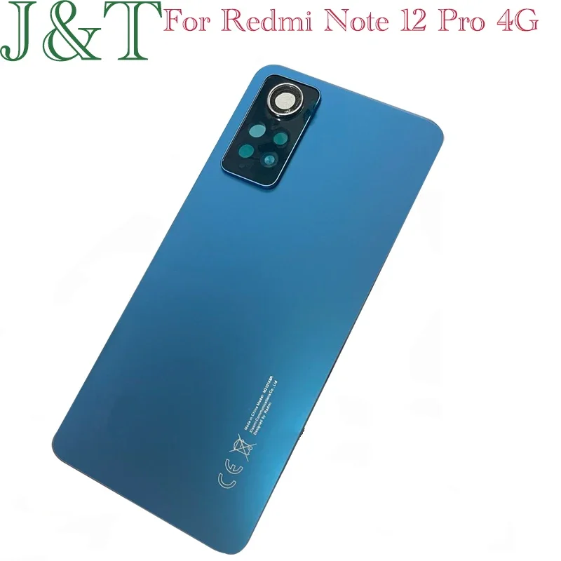 Back Cover For Xiaomi Redmi Note 12 Pro 4G Back Door Replacement Battery Case, Rear Housing Cover + Camera Lens With Sticker