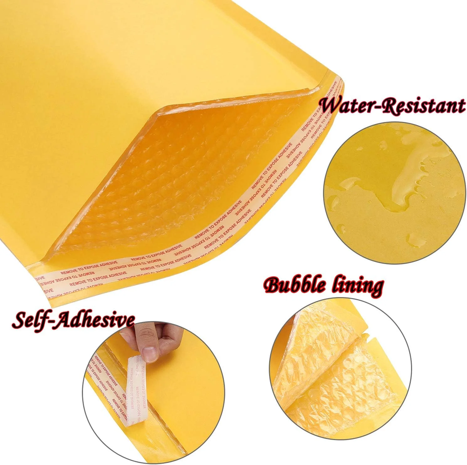 Kraft Bubble Mailers Self Seal กาวจัดส่งกระเป๋า,กันกระแทกเบาะซองสําหรับจัดส่ง,Mailing,บรรจุภัณฑ์
